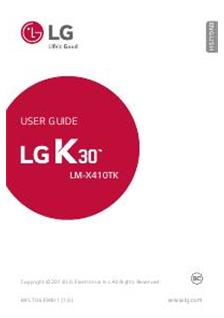 LG K30 manual. Camera Instructions.